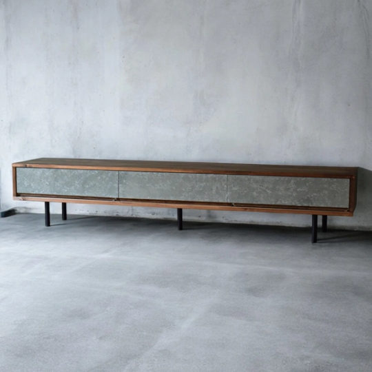 上形様専用です　180㎝　ダークブラウン　モルタル風　鉄脚