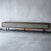 上形様専用です　180㎝　ダークブラウン　モルタル風　鉄脚