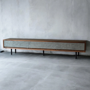 上形様専用です　180㎝　ダークブラウン　モルタル風　鉄脚